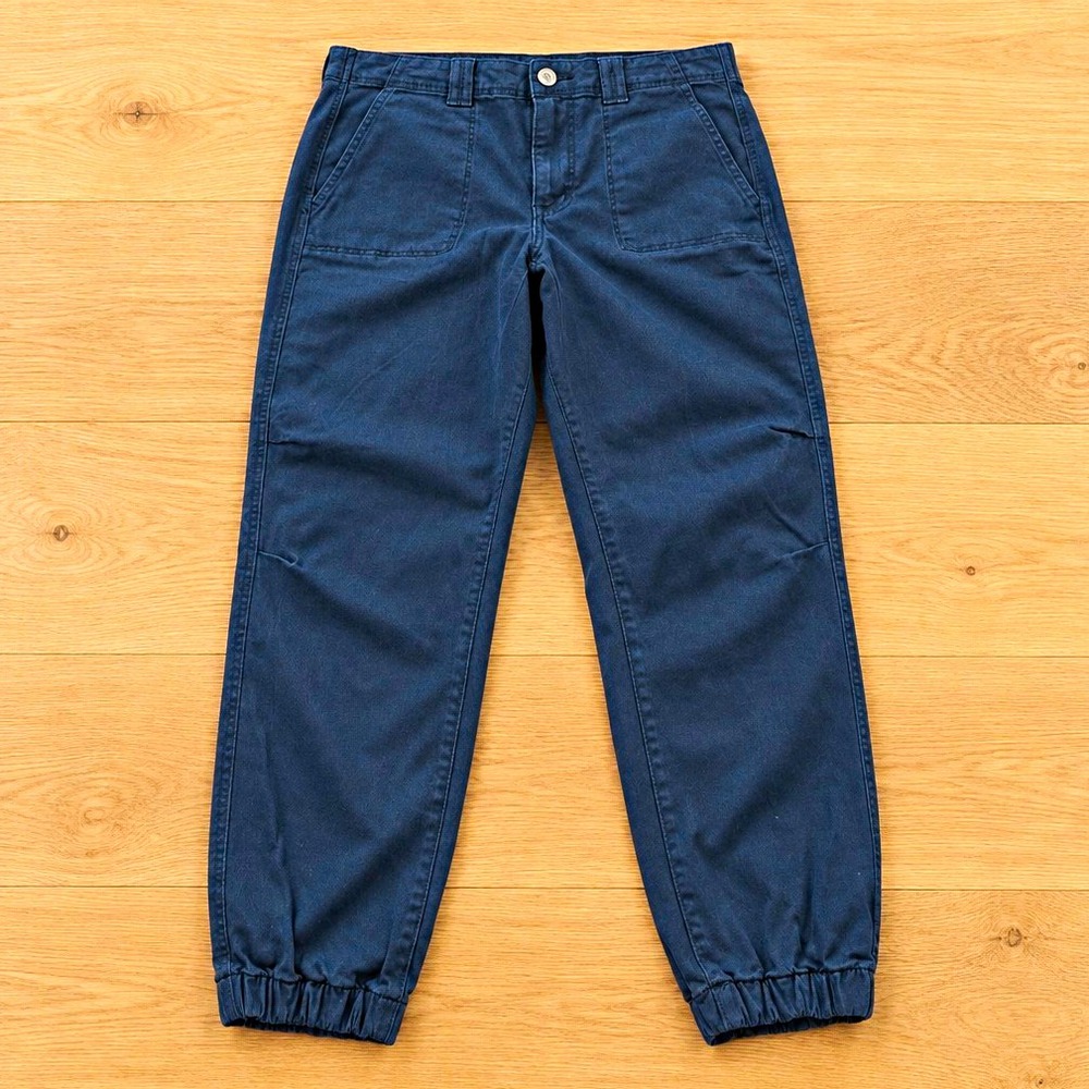 Torrid Women's Blue Twill Cotton Jogger Pants Size 12 Tapered Pockets Elastic